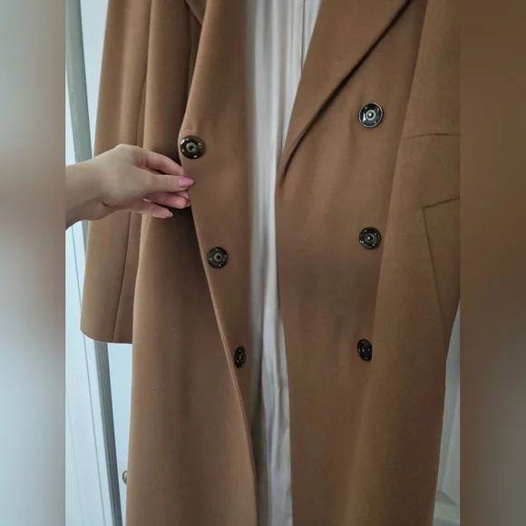 Cashmere Belted Coat In Camel/Tan Color - Picture 5 of 6